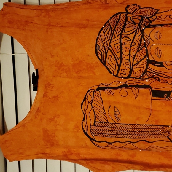 MAGIC Plus Size Sleeveless Maxi Summer dress 3X Orange - Picture 5 of 10